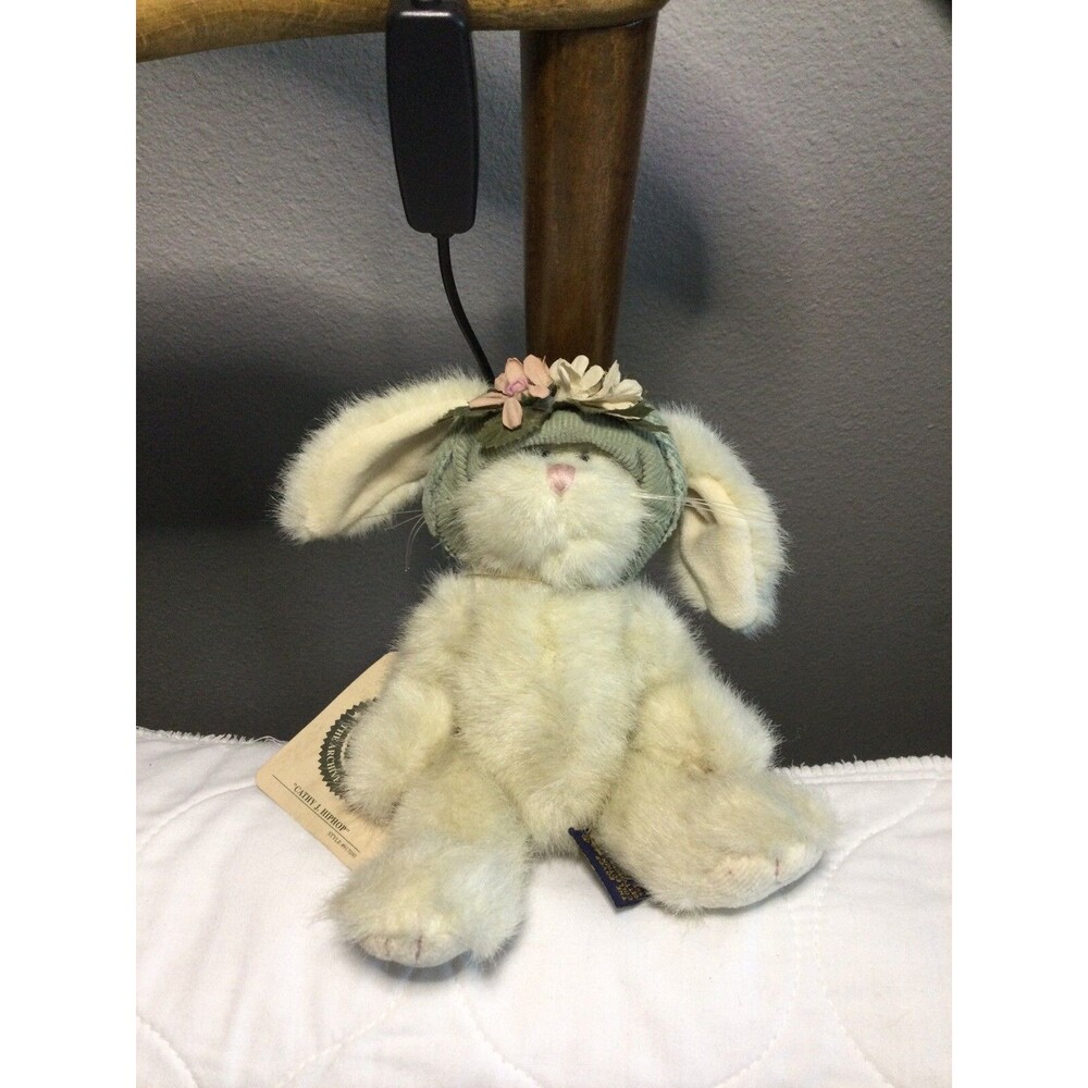 Boyds Bear ‘ Cathy J. Hiphop  Plush Jointed Bunny Rabbit in Hat 10”tall